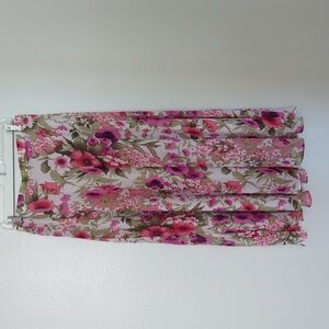 Roz & Ali Pink Floral Maxi Skirt Size M